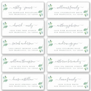 Chic Calligraphy Wedding Guest Adresetiketten Sticker