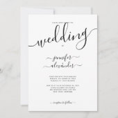 Chic Calligraphy Wedding Kaart (Voorkant)