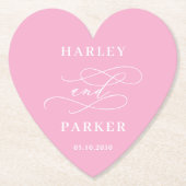 Chic Calligraphy Wedding Repetitie Verloving Kartonnen Onderzetters (Voorkant)