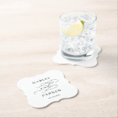 Chic Calligraphy Wedding Repetitie Verloving Kartonnen Onderzetters (Insitu)