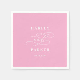 Chic Calligraphy Wedding Repetitie Verloving Servet