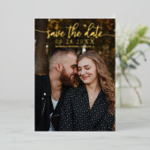 Chic Calligraphy Wedding Save the Date Folie Uitnodiging (Staand Voorkant)