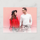 Chic Calligraphy Wedding Save the Date Photo Briefkaart (Voorkant)