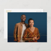 Chic Calligraphy Wedding Save the Date Photo Briefkaart (Voorkant / Achterkant)