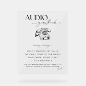 Chic Calligraphy Wedding Telephone Audio Guestbook Acryl Bord (Voorkant)