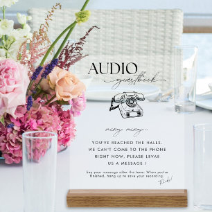 Chic Calligraphy Wedding Telephone Audio Guestbook Acryl Bord
