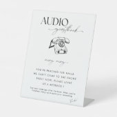Chic Calligraphy Wedding Telephone Audio Guestbook Reclamebord Met Voetstuk (Voorkant)