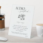 Chic Calligraphy Wedding Telephone Audio Guestbook Reclamebord Met Voetstuk (Insitu)