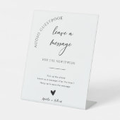 Chic Calligraphy Wedding Telephone Audio Guestbook Reclamebord Met Voetstuk (Voorkant)