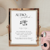 Chic Calligraphy Wedding Telephone Audio Guestbook Reclamebord Met Voetstuk