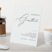 Chic Calligraphy Wedding Telephone Audio Guestbook Reclamebord Met Voetstuk (Insitu)