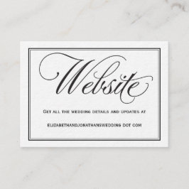 Chic Calligraphy Wedding Website Information Kaart
