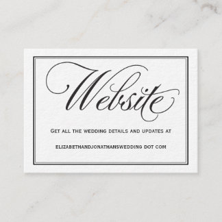 Chic Calligraphy Wedding Website Information Kaart