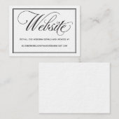 Chic Calligraphy Wedding Website Information Kaart (Voorkant / Achterkant)