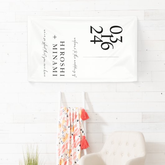 Chic Calligraphy Wedding Welcome Spandoek (Insitu)
