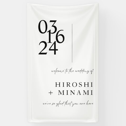 Chic Calligraphy Wedding Welcome Spandoek (Verticaal)