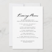 Chic Calligraphy Weduwsmenu Spelkaart (Voorkant)