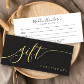 Chic Calligraphy Zwart Goud Cadeaubon Kaart