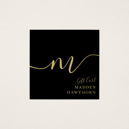 Chic Calligraphy Zwart Goud Certificaat kaart (Voorkant)