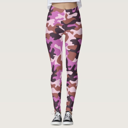 Chic Camouflage Khaki Pattern-Leggings Leggings (Voorkant)