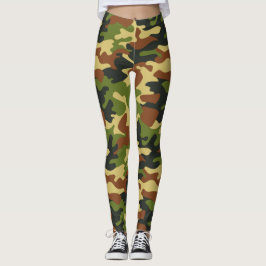 Chic Camouflage Khaki Pattern-Leggings Leggings