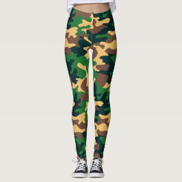 Chic Camouflage Khaki Pattern-Leggings Leggings
