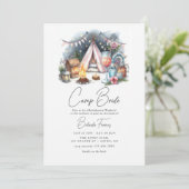 Chic Camp Bride Bachelorette Weekendprogramma Kaart (Staand voorkant)