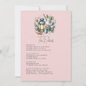 Chic Camp Bride Bachelorette Weekendprogramma Kaart (Achterkant)