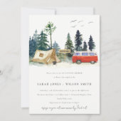 Chic Camping Waterverf Pine Forest Couples Shower Kaart (Voorkant)