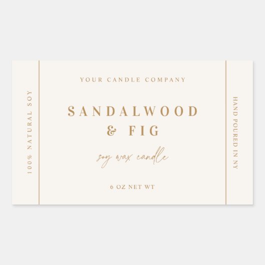 Chic Candlepot Etiket Sticker Zakelijk (Voorkant)