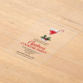 Chic Candy Cane Martini Christmas Cocktail Party Acryl Uitnodigingen (Laagn)