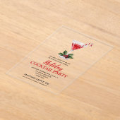 Chic Candy Cane Martini Holiday Cocktail Party Acryl Uitnodigingen (Laagn)