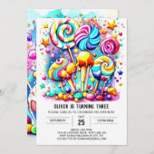 Chic Candyland Kids Verjaardag Kaart (Voorkant / Achterkant)