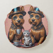 Chic Canine Companions Katoen Graad A Rond Kussen (Achterkant)