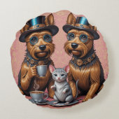 Chic Canine Companions Rond Kussen (Achterkant)