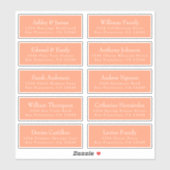 Chic Cantaloupe Oranje Guest Adresetiketten Sticker (Vel)