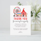 Chic Carnival Circus Show Clowns Balloons Birthday Bedankkaart (Staand voorkant)