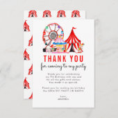 Chic Carnival Circus Show Clowns Balloons Birthday Bedankkaart (Voorkant / Achterkant)