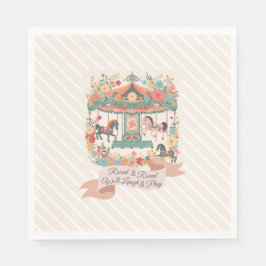 Chic Carousel Horse Carnival Birthday Servet