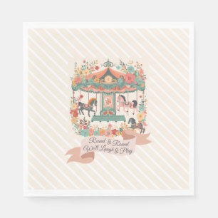 Chic Carousel Horse Carnival Birthday Servet