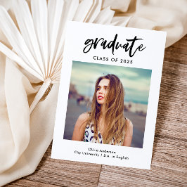 Chic Casual script en foto | Afstuderen Aankondiging