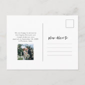 Chic Casual script en foto | Bruiloft Aankondigingskaart (Achterkant)