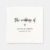 Chic Casual script en hart | Bruiloft Servet (Voorkant)