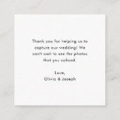 Chic Casual Script QR Code Trouwen Deel de liefde Informatiekaartje (Achterkant)