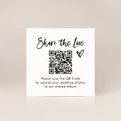 Chic Casual Script QR Code Trouwen Deel de liefde Informatiekaartje