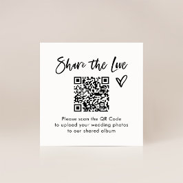 Chic Casual Script QR Code Trouwen Deel de liefde Informatiekaartje