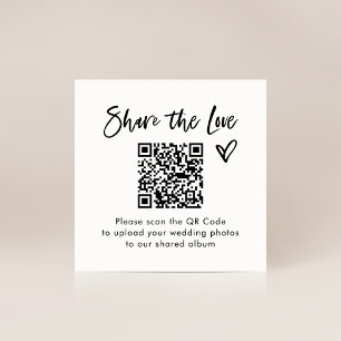 Chic Casual Script QR Code Trouwen Deel de liefde Informatiekaartje