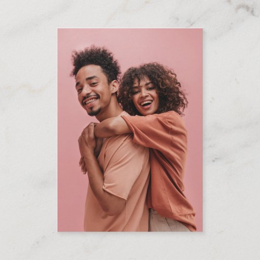 Chic Casual script | RSVP met QR-code en foto Informatiekaartje (Achterkant)