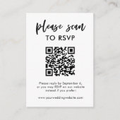 Chic Casual script | RSVP met QR-code en foto Informatiekaartje (Voorkant)