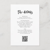 Chic Casual script | Trouwdetails Informatiekaartje (Voorkant)